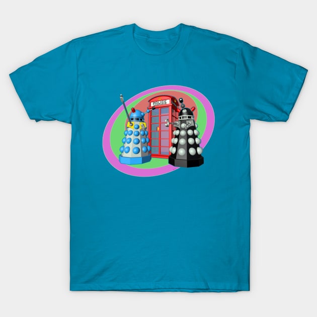 Robots After Ron Turner - Phonebox T-Shirt by Out of Memory